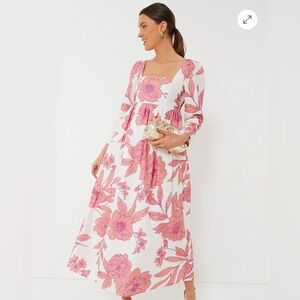 Tuckernuck Coral peony print carina dress S